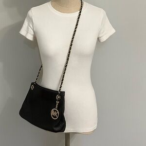 Michael Kors Black Crossbody Bag with Gold Chain